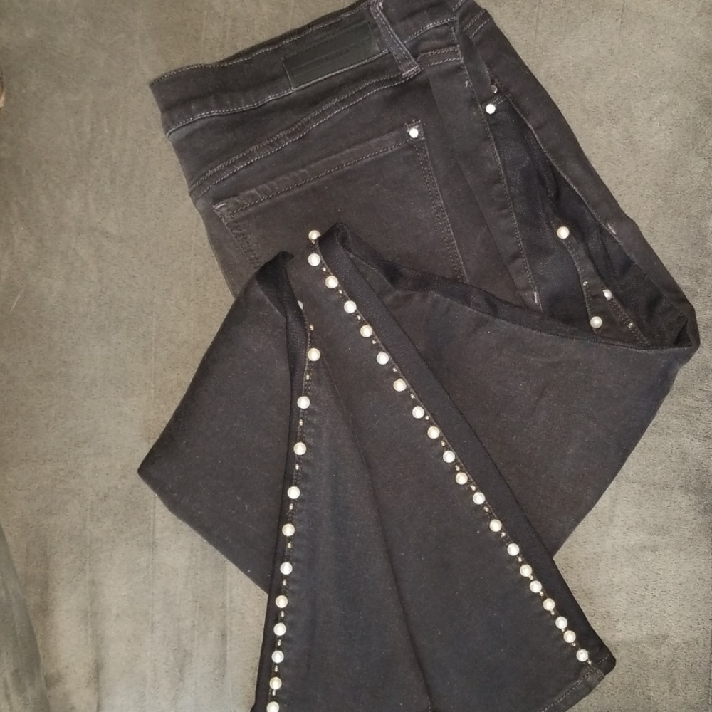 Custom designed beaded Donna Karan Jeans